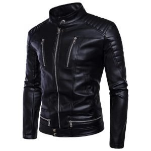 Mens_Padded_Slim_Fit_Biker_Leather_Jacket_2