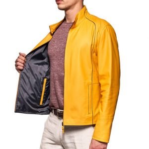 Men’s_Yellow_Basic_Double_Leather_Jacket_1