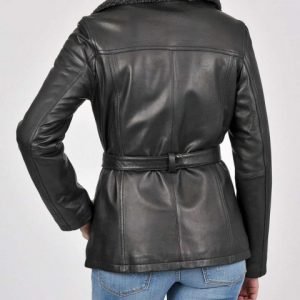Womens_Black_Belted_Shearling_Collar_Jacket_1